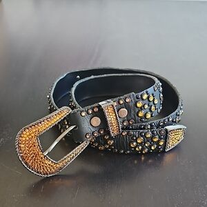 Kippys Black and Gold Studded Belt Size 34